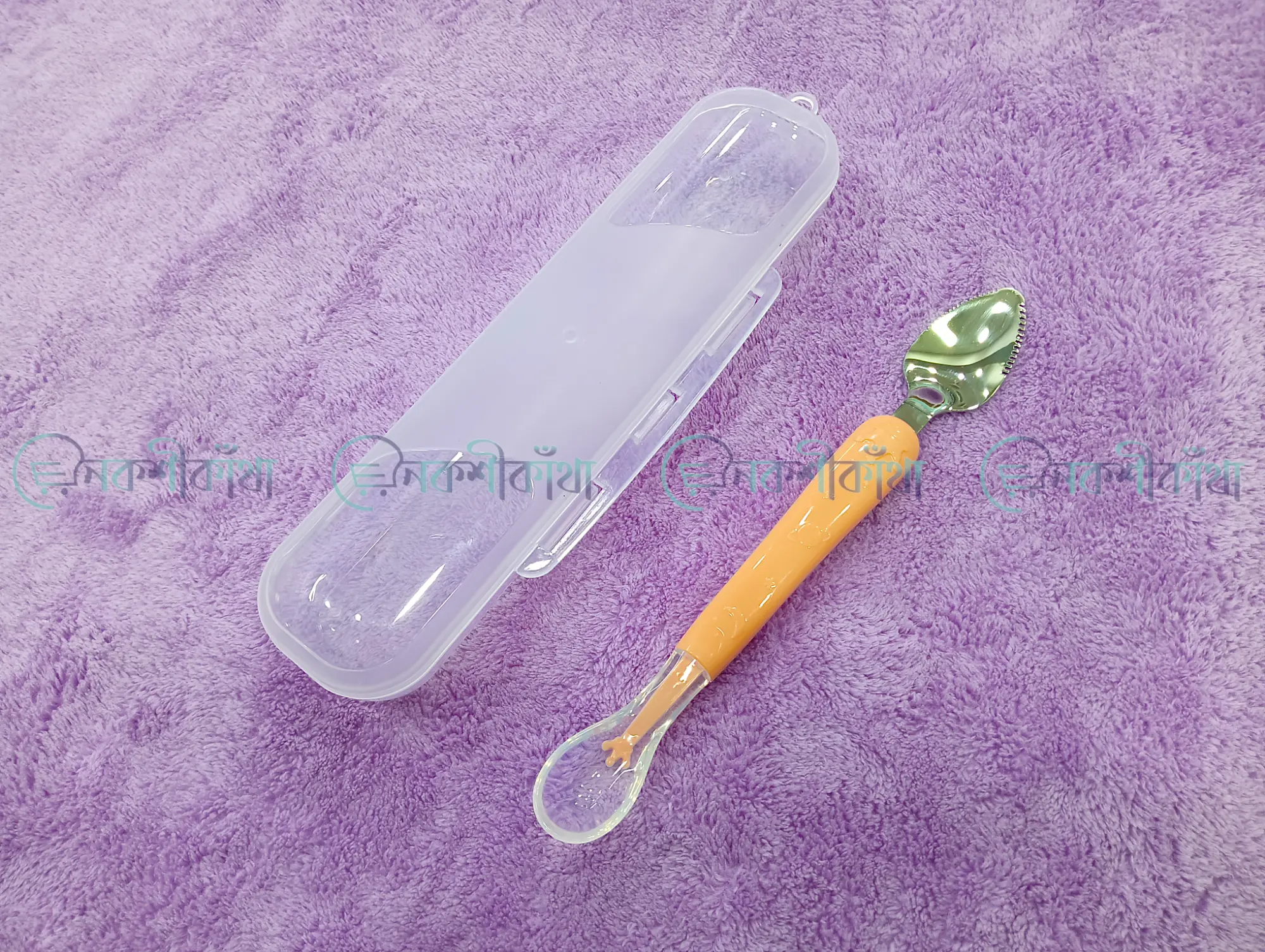 2-Way Fruit Puree Spoon For Baby Feeding - Turquoise - Image 5
