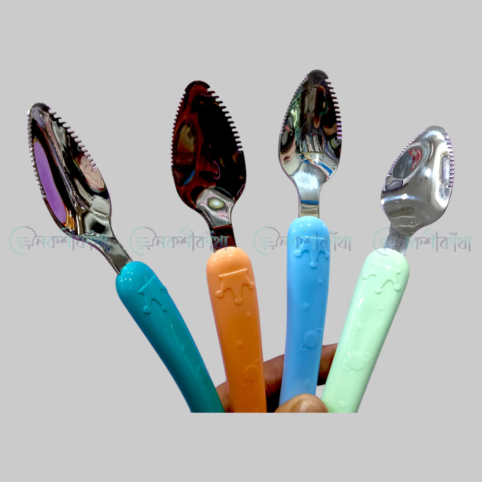 2-Way Fruit Puree Spoon For Baby Feeding - Turquoise - Image 4
