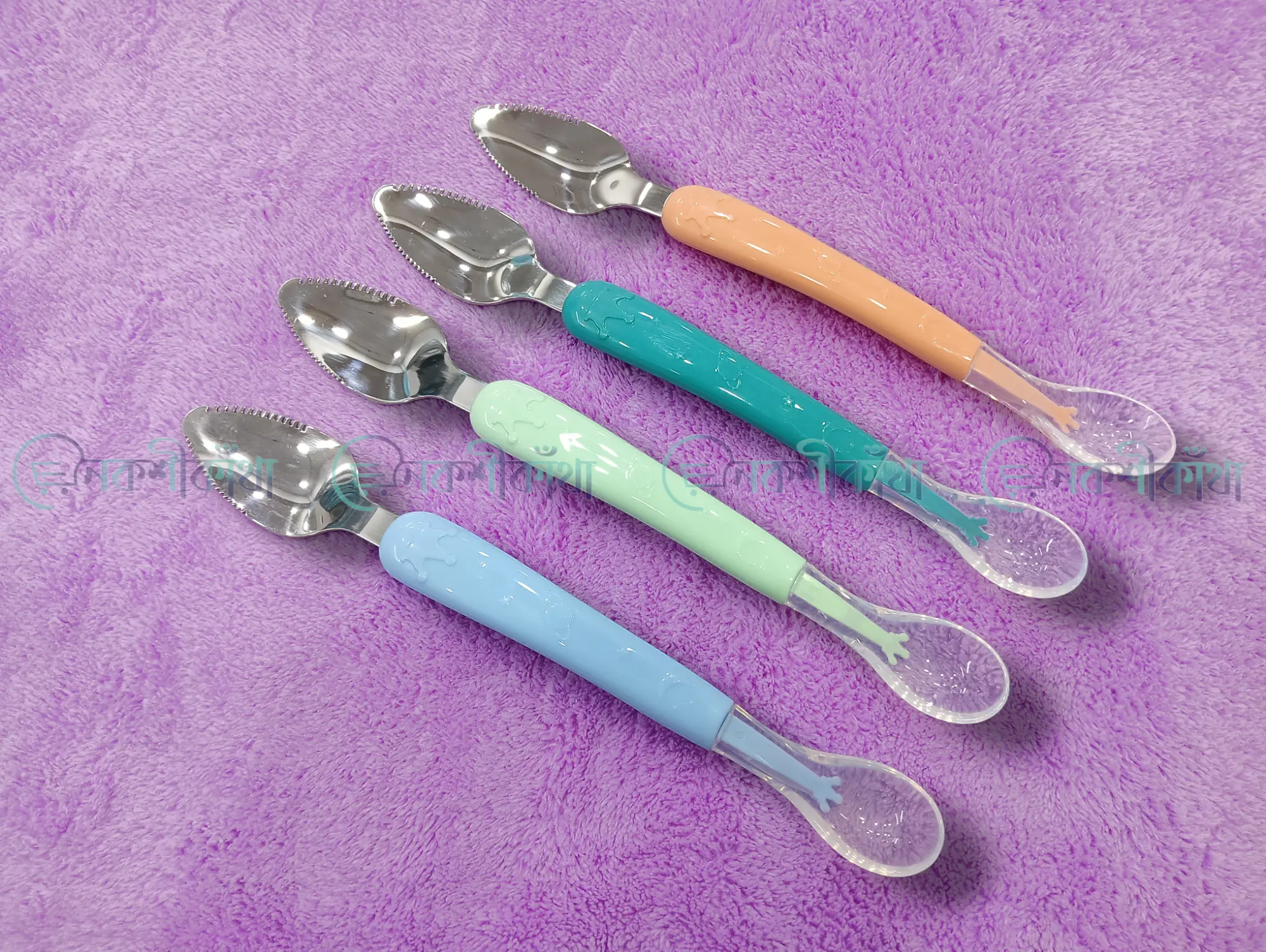 2-Way Fruit Puree Spoon For Baby Feeding - Turquoise - Image 8