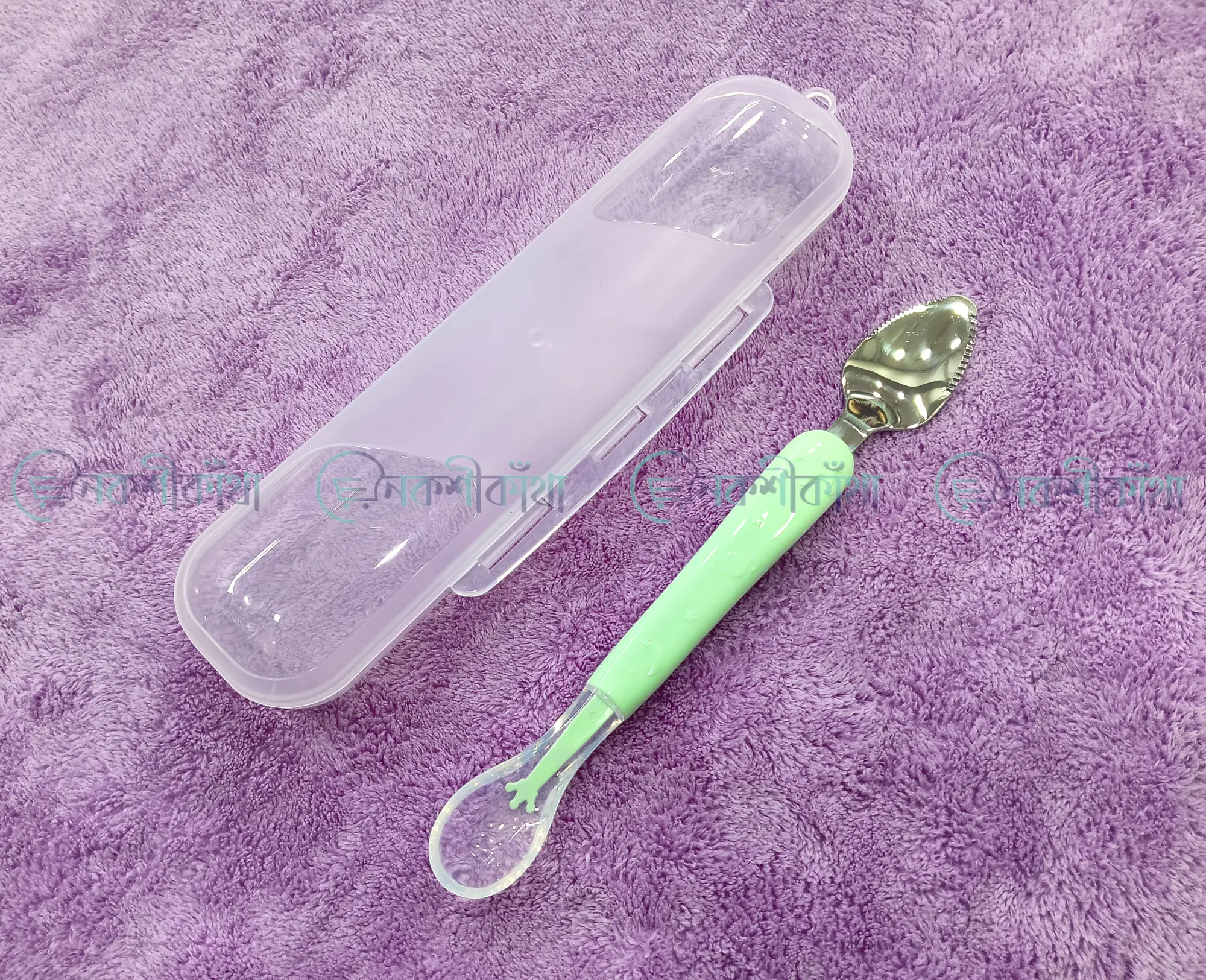 2-Way Fruit Puree Spoon For Baby Feeding - Turquoise - Image 3