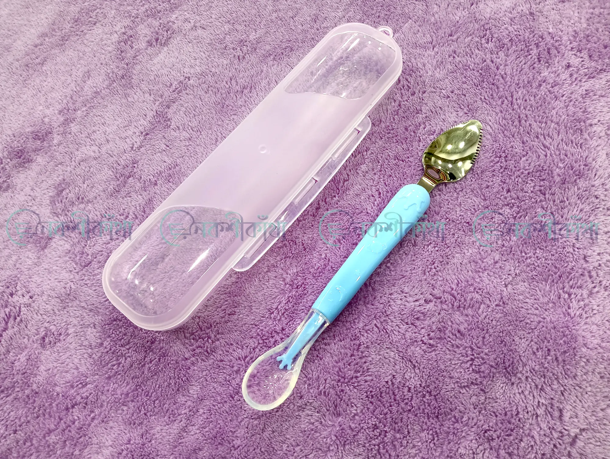 2-Way Fruit Puree Spoon For Baby Feeding - Turquoise - Image 7