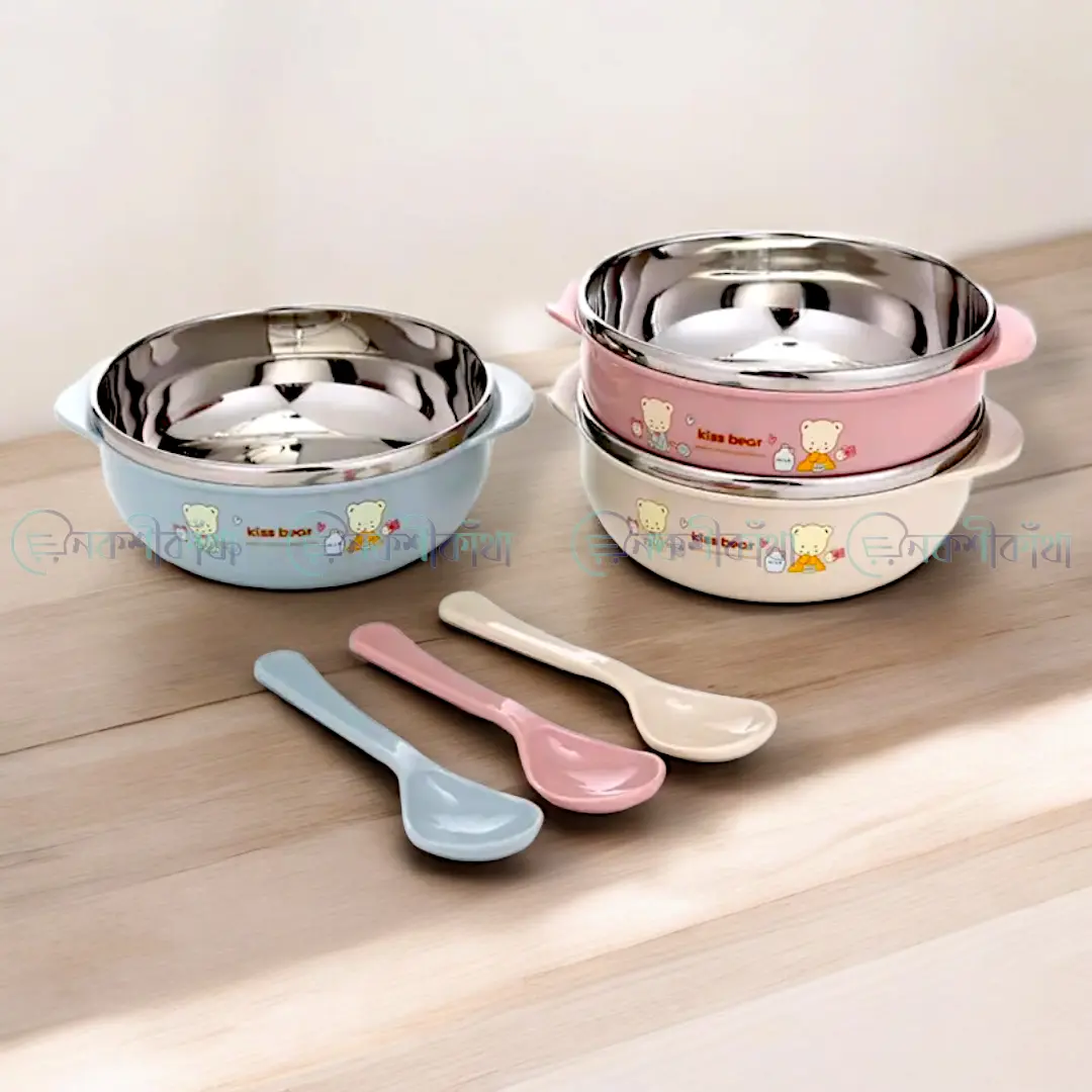 Stainless Steel Baby Insulated Feeding Bowl - Large - Image 6