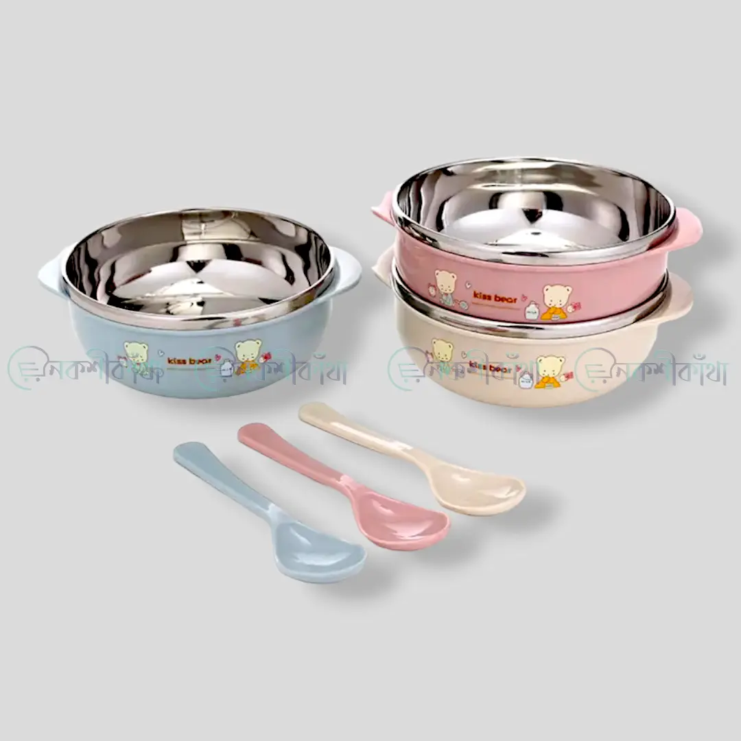 Stainless Steel Baby Insulated Feeding Bowl - Large - Image 5