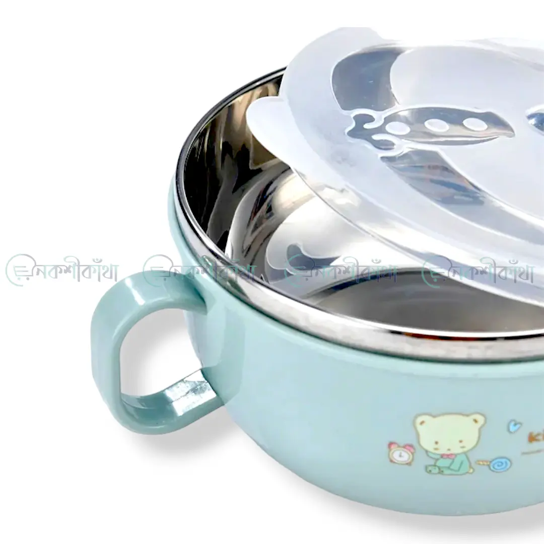 Stainless Steel Baby Insulated Feeding Bowl - Large - Image 2