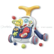 tiibaby 3 in 1 Baby Push Walker Toy Sit to Stand Musical Stroller