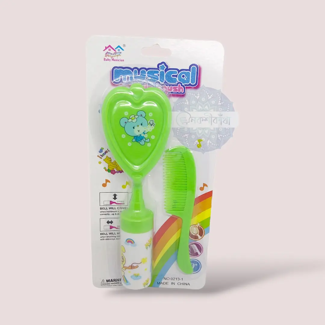 Baby Hair Brush & Comb Soft Musical Rattle - Image 3