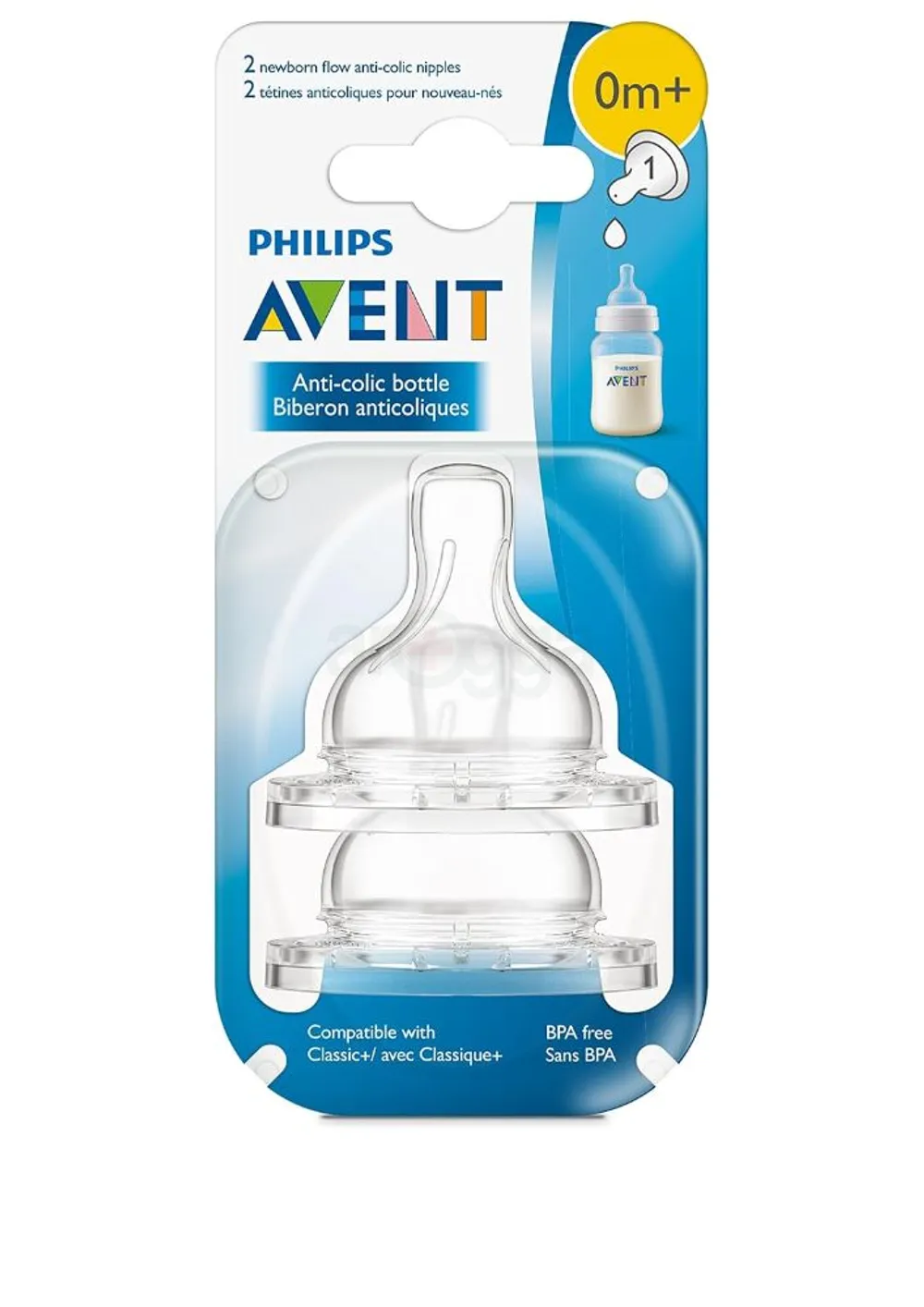 Avent Nipple | Philips Avent Anti-Colic Teats | 0m+ Newborn Flow | 2pcs