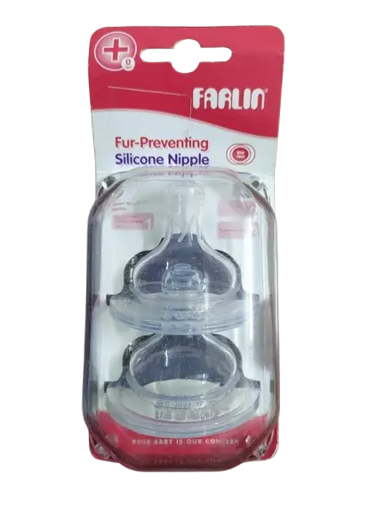 Farlin Nipple | Fur-Preventing Wide Neck Nipples | 0M+ | 2pcs