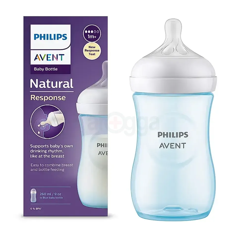 Avent Natural Blue Bottle 260ml | Natural Response & BPA Free - Image 4