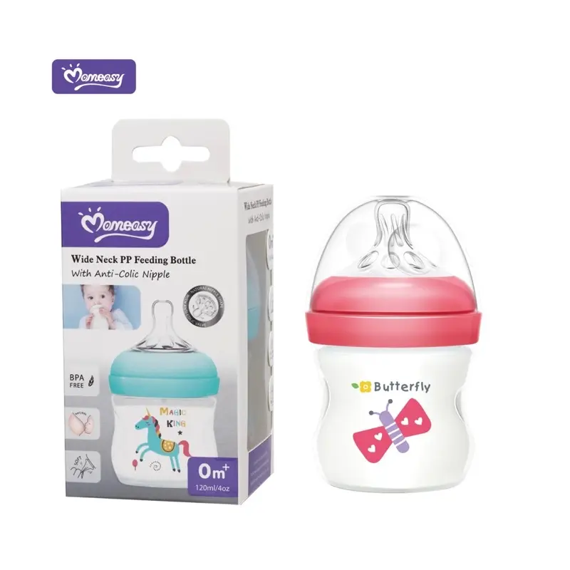 Momeasy 120mL Anti-Colic Feeding Bottle | BPA-Free & Soft Nipple Feeder - Image 2