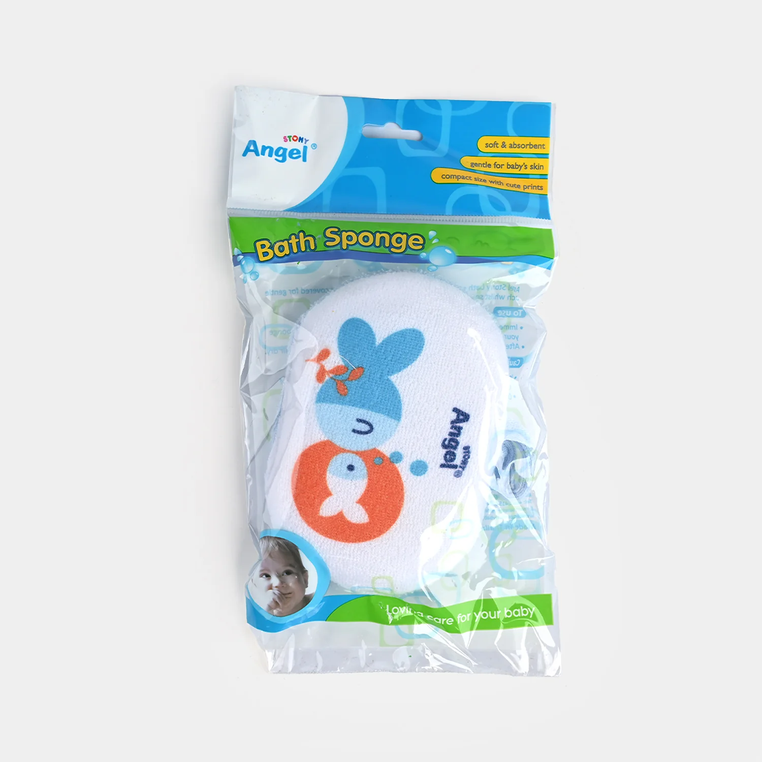 Angel Baby Bath Sponge – Soft, Absorbent & Cute Compact Design