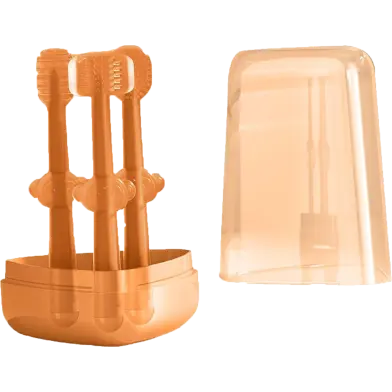 3 PCS Baby Silicone Toothbrush Set – Safe Oral Care for 0-18M Infants & Toddlers