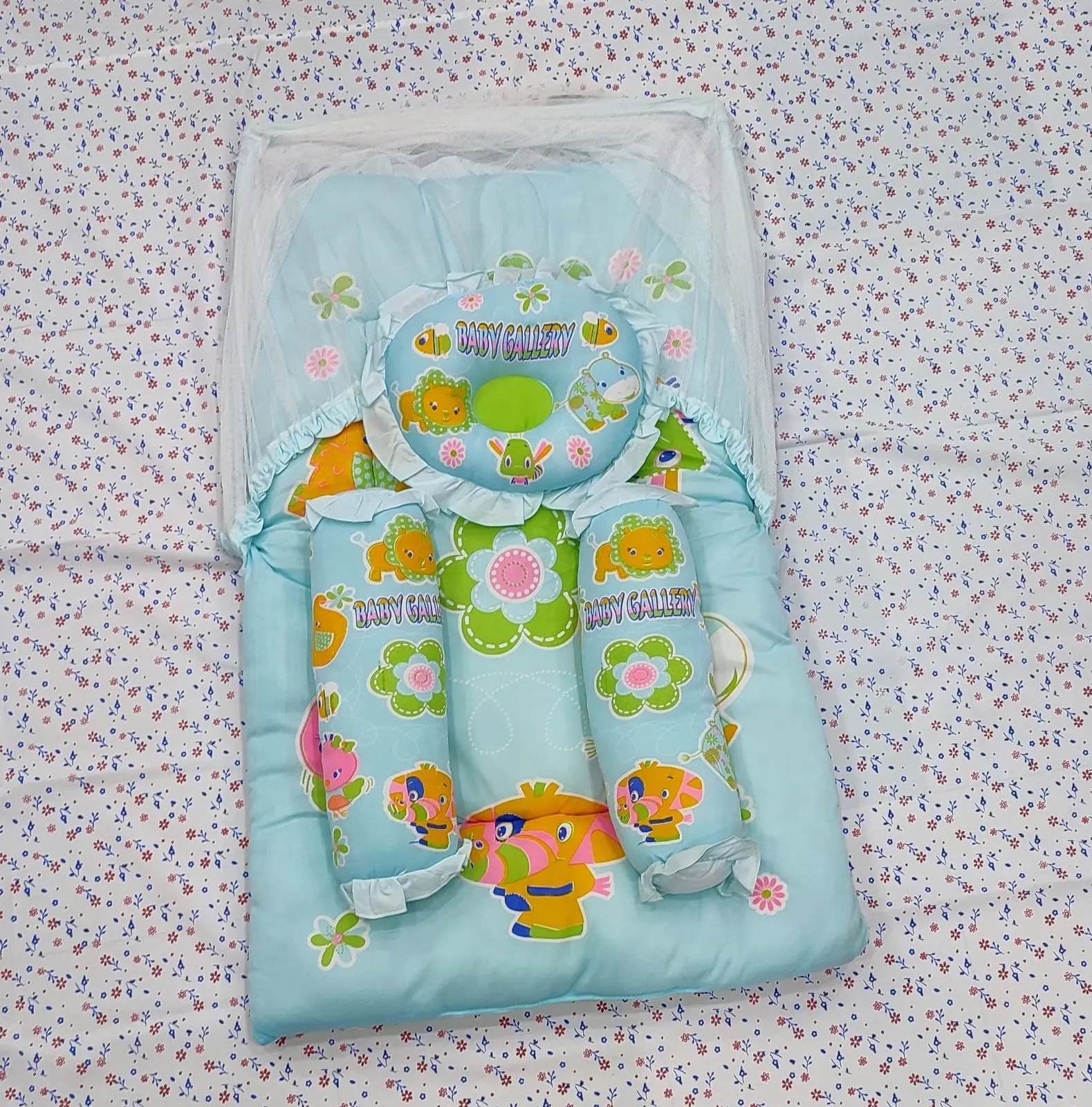 Baby Bed Set with Mosquito Net | Soft Cotton Bedding for Babies