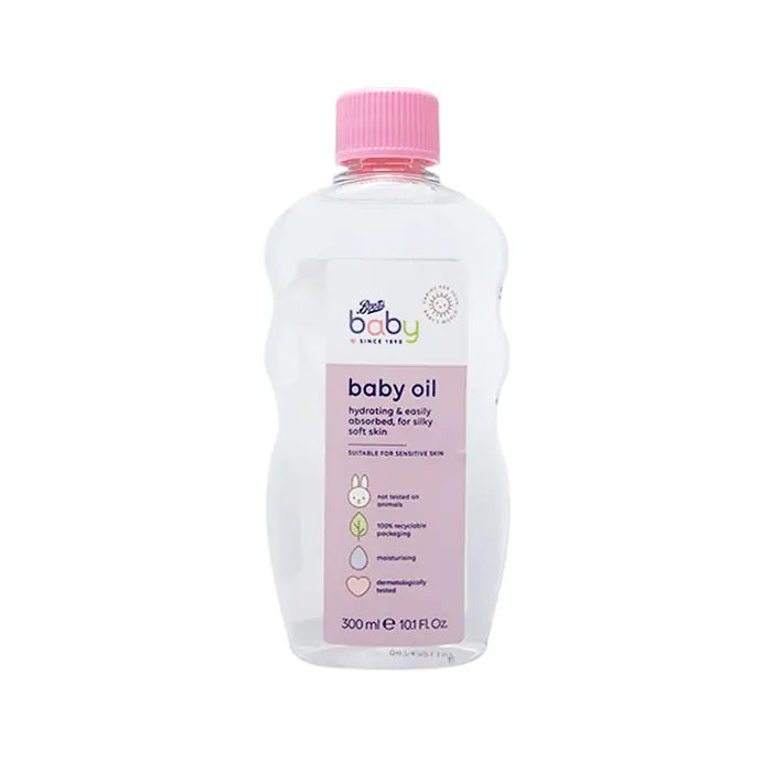 Boots Baby Oil 300ml UK – Hypoallergenic & Moisturizing Oil for Newborns - Image 2