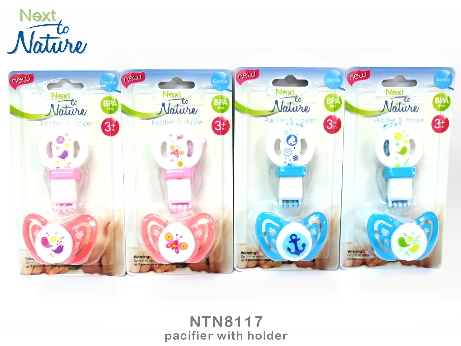 Next to Nature Pacifier & Holder 0M+ – Gentle & BPA-Free