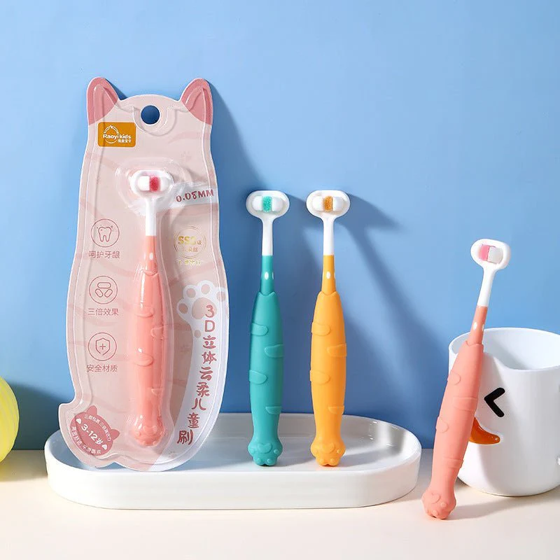 RAOYI 3D Cat Paw Kids Toothbrush – Extra Soft Bristles for Gentle Cleaning