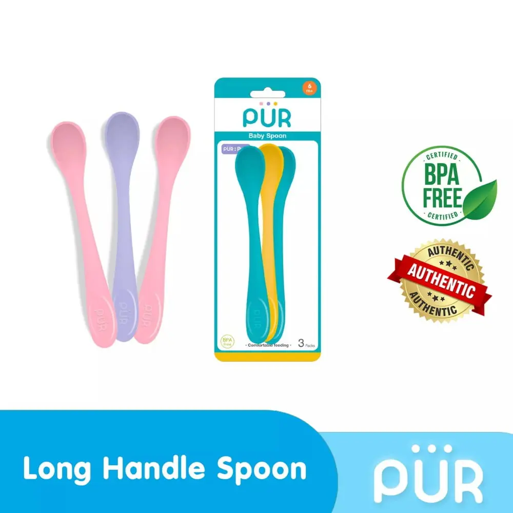 Pur Long Handle Baby Spoon – 3pcs Set for Easy Feeding