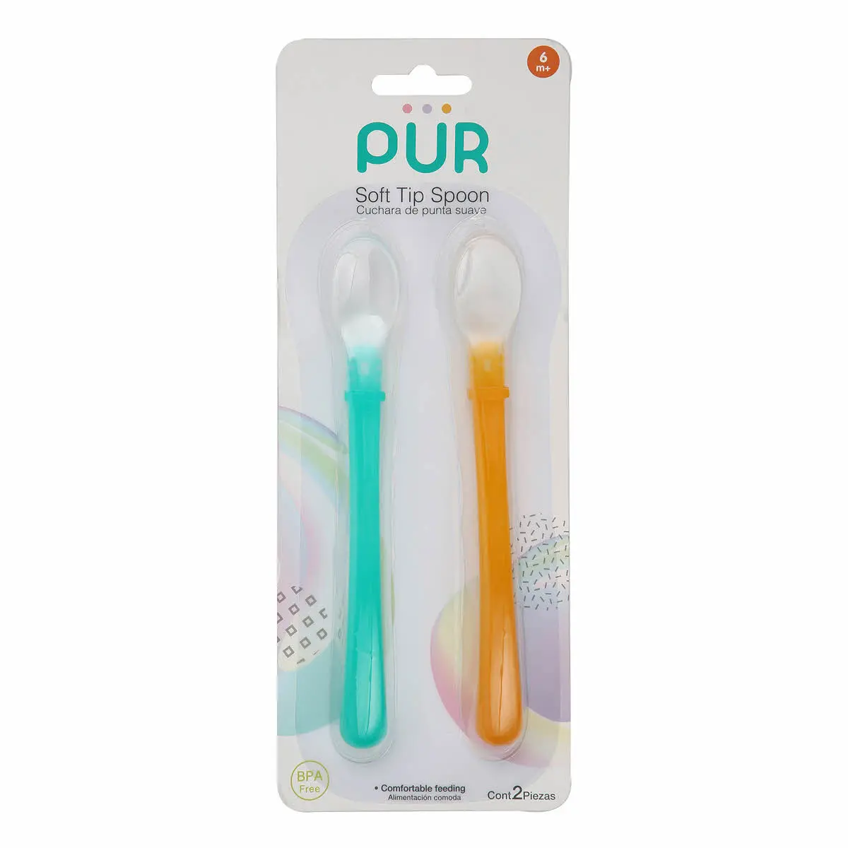 Pur Soft Tip Spoon Set – 2 Colorful Baby Spoons | Safe & Gentle
