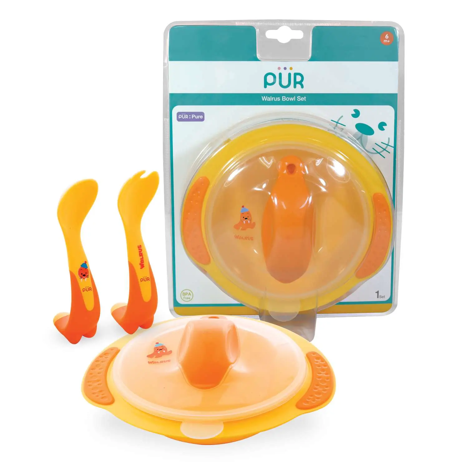 Farlin Walrus Bowl & Cutlery Set | BPA Free Baby Feeding Set