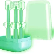 3 PCS Baby Silicone Toothbrush Set – Safe Oral Care for 0-18M Infants & Toddlers