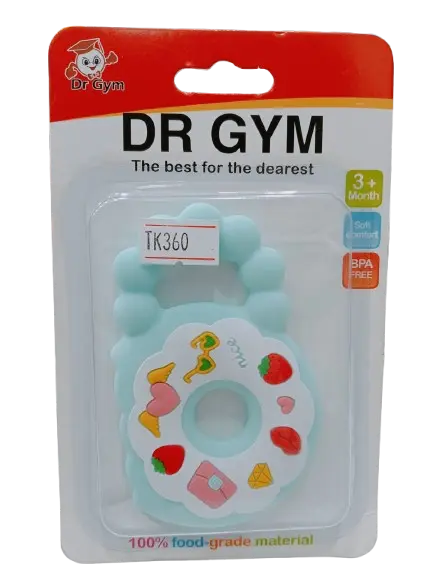 Dr. Gym Baby Teether – Soft, BPA-Free, 100% Food Grade (3m+)