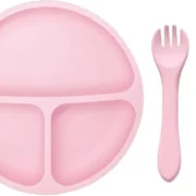 3PCS Baby Silicone Tableware Set – Food Grade, BPA Free, Suction Plate & Cutlery