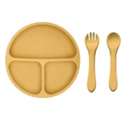 3PCS Baby Silicone Tableware Set – Food Grade, BPA Free, Suction Plate & Cutlery