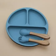 3PCS Baby Silicone Tableware Set – Food Grade, BPA Free, Suction Plate & Cutlery
