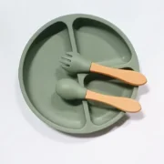 3PCS Baby Silicone Tableware Set – Food Grade, BPA Free, Suction Plate & Cutlery