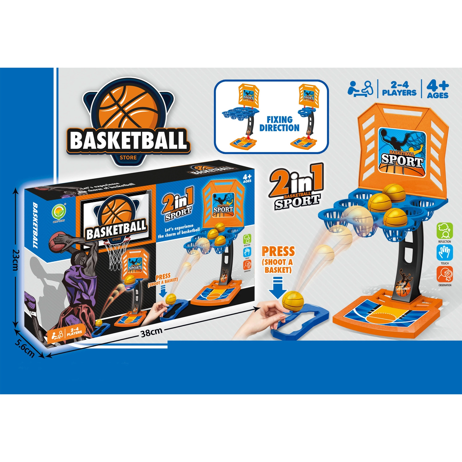 2 in 1 Mini Basketball Sport Toy – Interactive Tabletop Game for Kids & Family Fun - Image 2