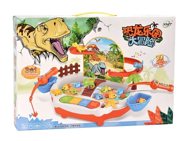 Dinosaur Magnetic Fishing Toy Set – Slideway & Music | STEM Educational Toy for Kids