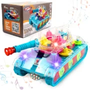 Playee Transparent Light-Up Toy Tank – Musical Sensory Toy for Toddlers | 8” LED Tank