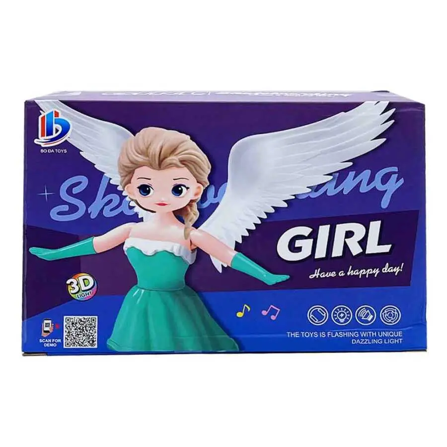 Skating Girl Winged Doll – Light & Music Toy for Kids in Bangladesh - Image 2