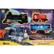 Speed Train – Rail King Classic Electric Train Set with Sounds & Lights (9PCS)