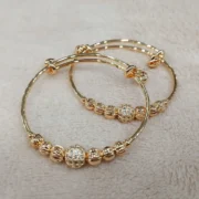 Bangles Type Golden Bracelets - 2Pcs Set For Kids