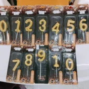 Happy Birthday Golden Number Candle – 0 to10