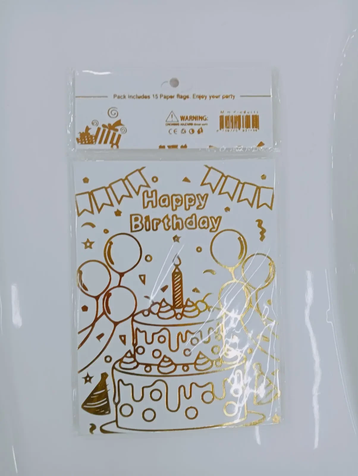 Happy Birthday Banner 13 Piece Card - White