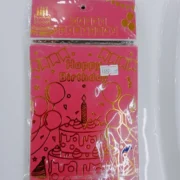 Happy Birthday Banner 13 Piece Card - Pink