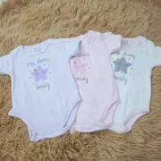 3Pcs Little Home Baby Cotton Rompers – Newborn to 3 Months