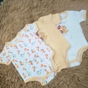 3Pcs Little Home Baby Cotton Rompers – 3 to 6 Months