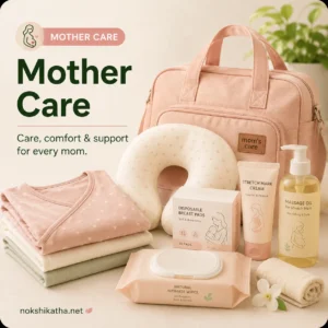 Mother care products including maternity bags, nursing pillows, breast pads and postpartum essentials at Nokshikatha Bangladesh.