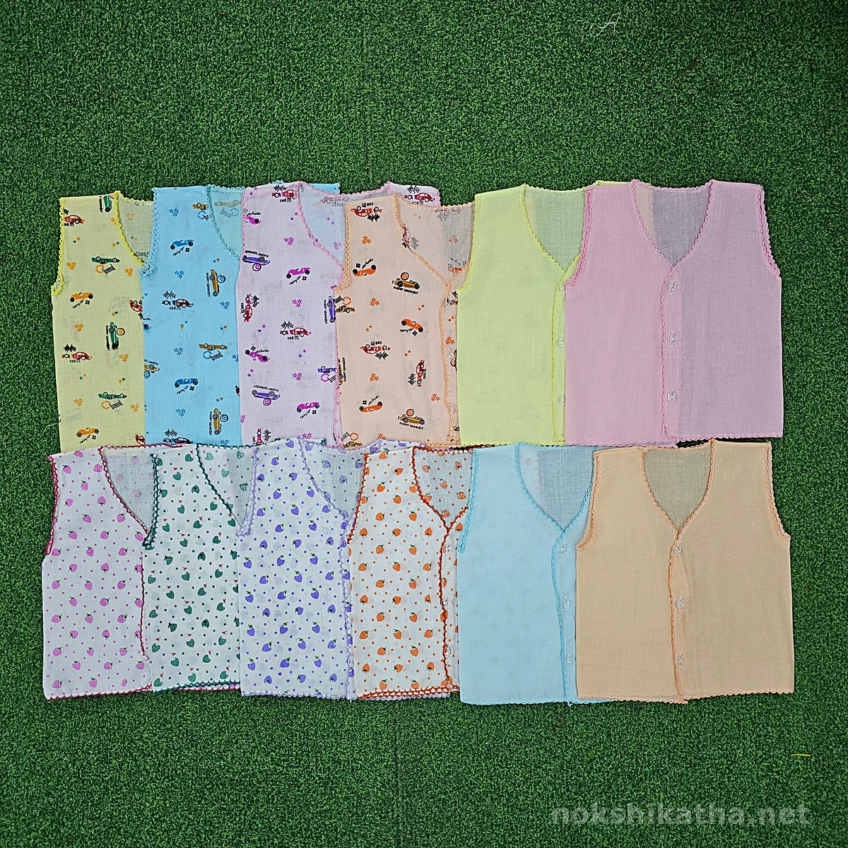 ১০০% সুতি নিমা - বাটন ড্রেস | Baby Nima Button Dress - Nokshikatha